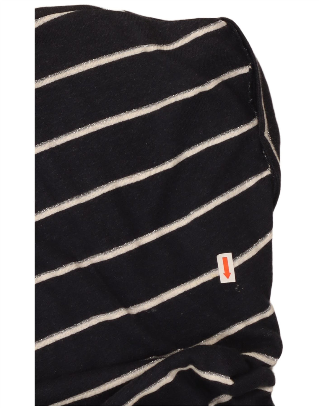 MONSOON Robe T-Shirt Femme UK 10 Petit Lin Rayé Bleu Marine