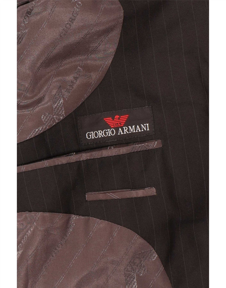 Giorgio Armani Veste blazer à 3 boutons pour homme UK 38 Medium Black Pinstripe