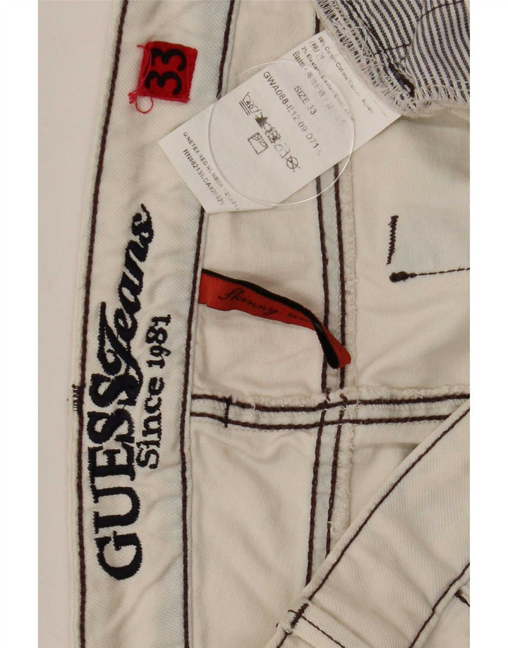 Guess Jean Slim Femme W33 L34 Coton Blanc Cassé