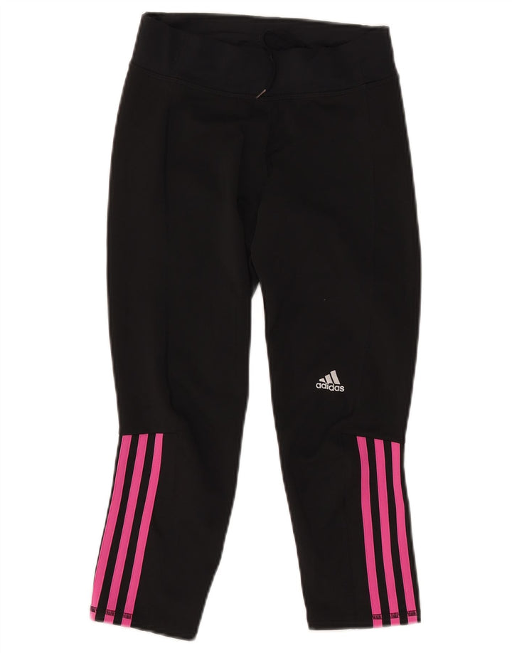 ADIDAS Legging Capri Femme UK 4/6 XS Noir Polyester