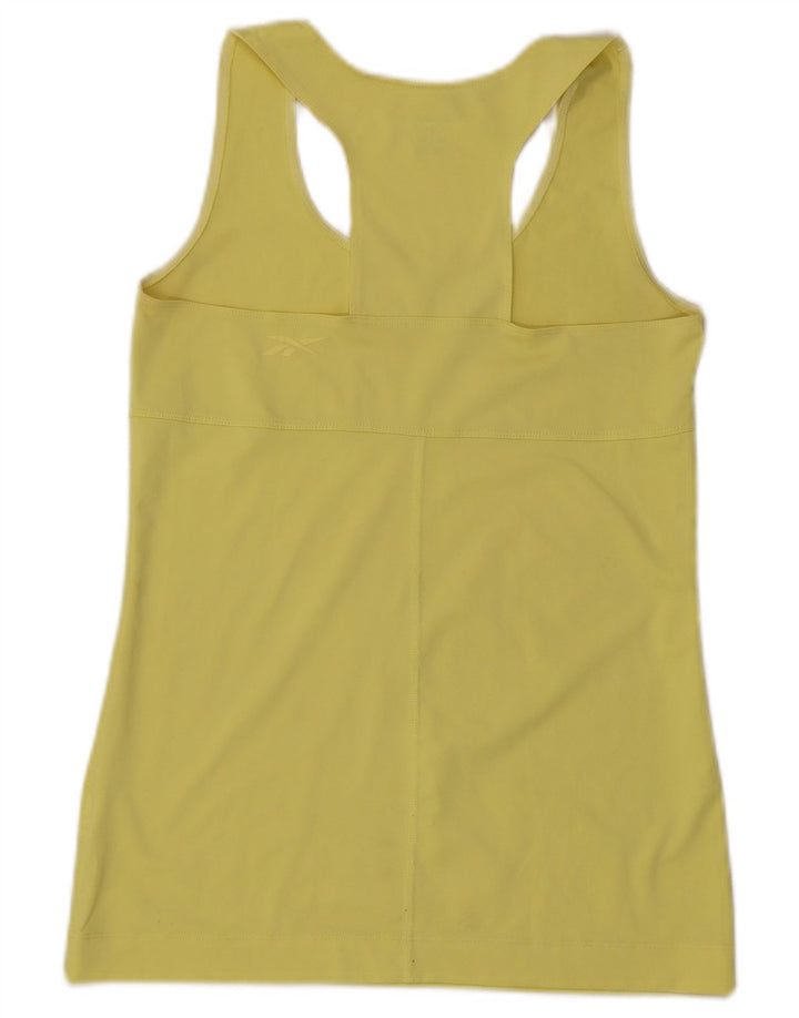 Reebok Débardeur Femme UK 12 Medium Jaune Polyester