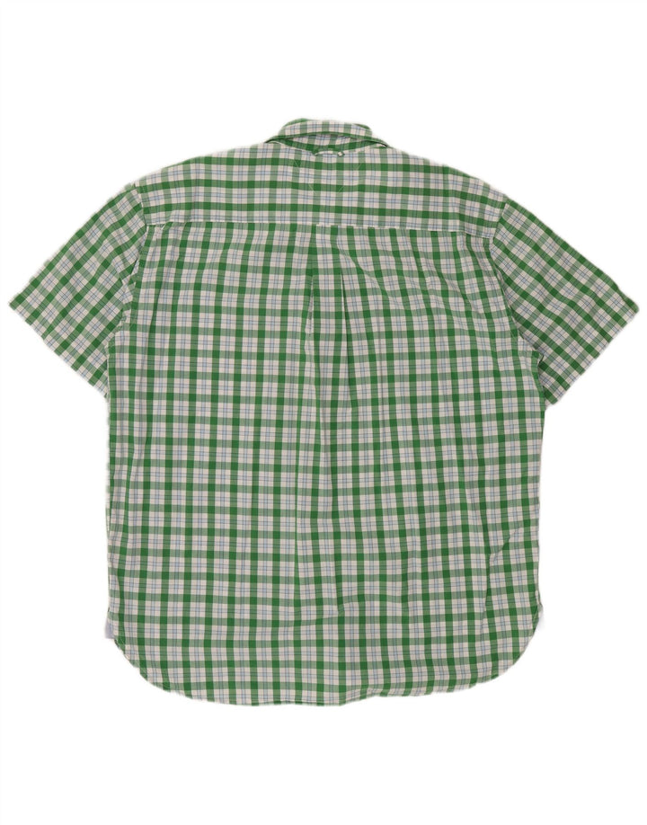 Tommy Hilfiger Chemise à manches courtes pour homme XL en coton à carreaux vert