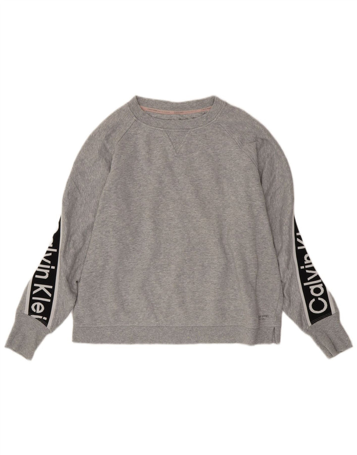 CALVIN KLEIN Sweat-shirt graphique pour femme UK 18 XL Gris Colorblock