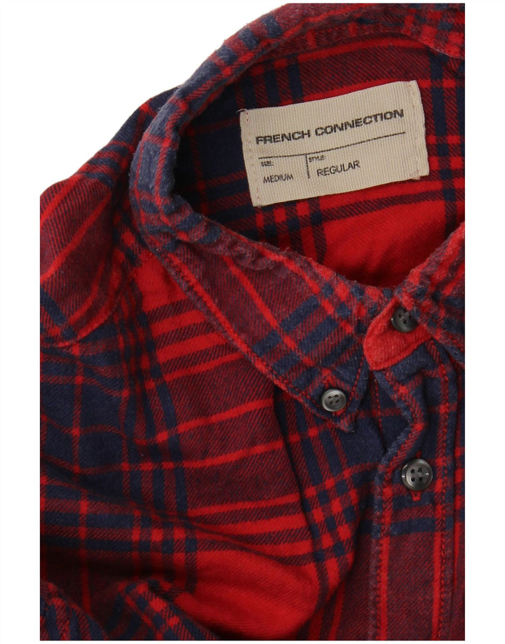 French Connection Chemise Regular Fit en Flanelle Homme Rouge Moyen à Carreaux