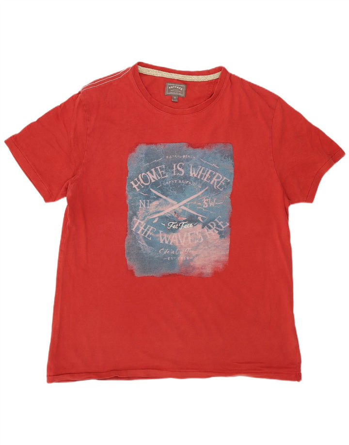 Fat Face T-Shirt Graphique Homme Rouge Moyen Coton