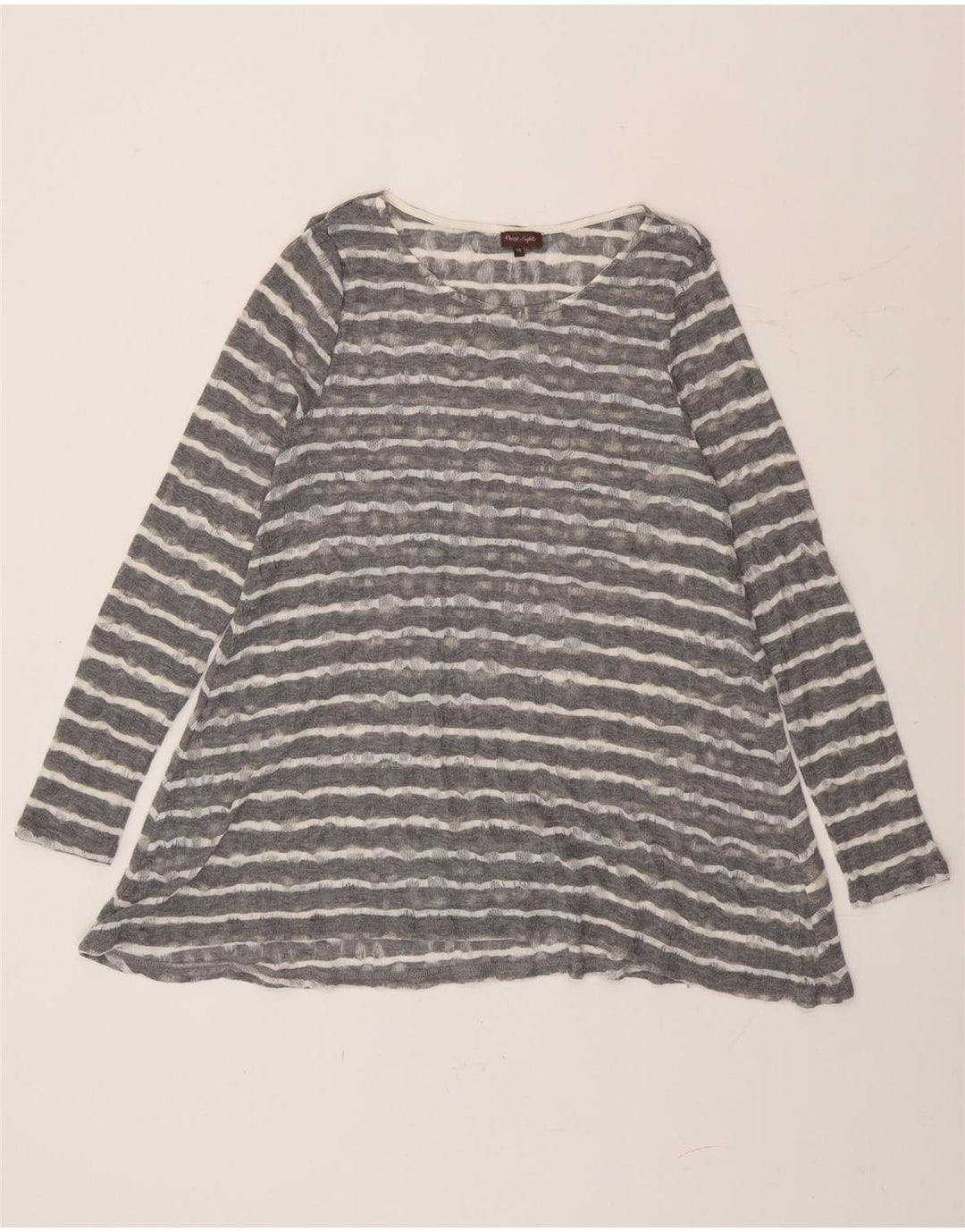 Phase Eight Tunique à manches longues pour femme UK 44 Gris moyen rayé