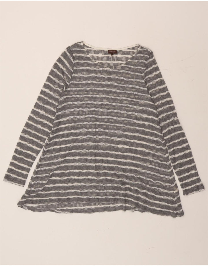 Phase Eight Tunique à manches longues pour femme UK 44 Gris moyen rayé
