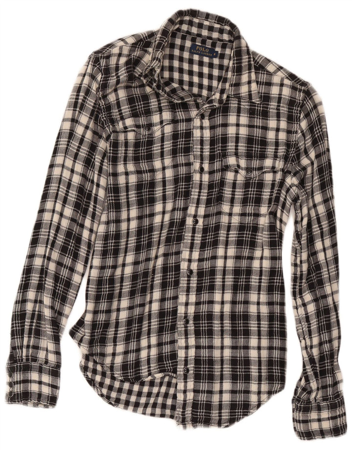 Polo Ralph Lauren Chemise Femme US 8 Medium Black Check Coton