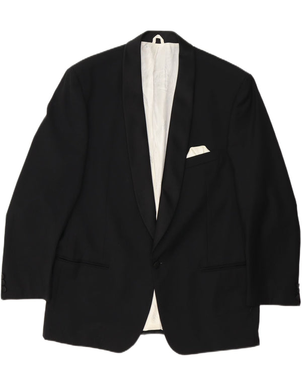 Cacharel Veste Blazer 1 Bouton Homme IT 56 3XL Laine Noir