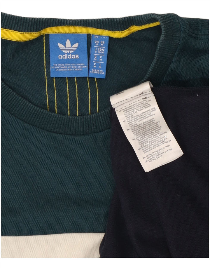 Adidas Homme T-Shirt Top Medium Multicolore Colourblock Coton