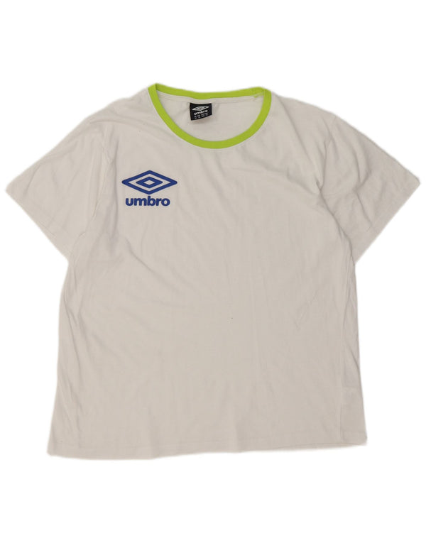 Umbro T-shirt graphique pour femme UK 18 XL Blanc Coton