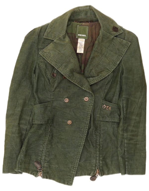 Diesel Veste Blazer Double Boutonnage Femme UK 6 XS Vert Polyester
