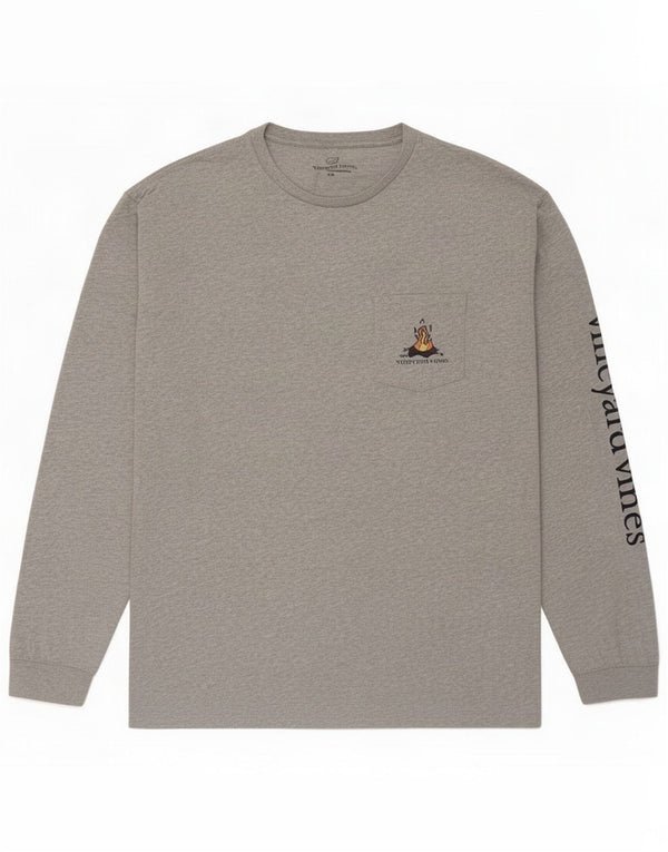Vineyard Vines Haut graphique pour homme à manches longues 2XL Coton moucheté gris