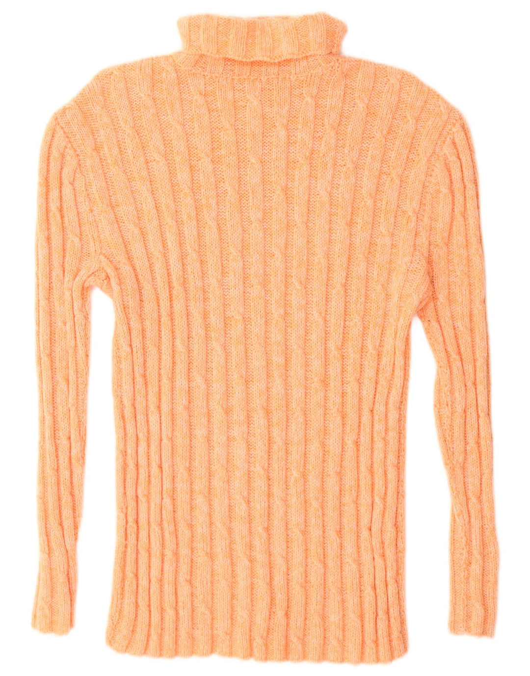 vintage Femmes Roll Neck Jumper Pull UK 16 Grand Orange