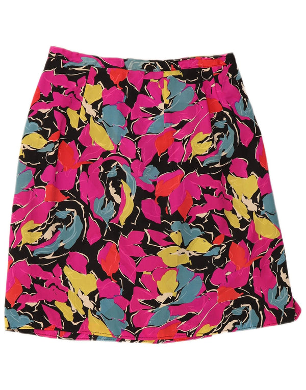 jupe trapèze femme vintage W30 Floral rose moyen
