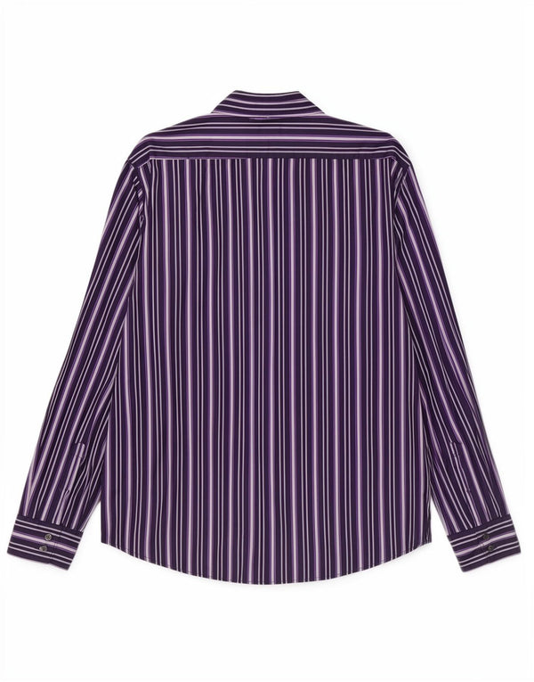 Hugo Boss Chemise Homme Large Violet Rayé Coton