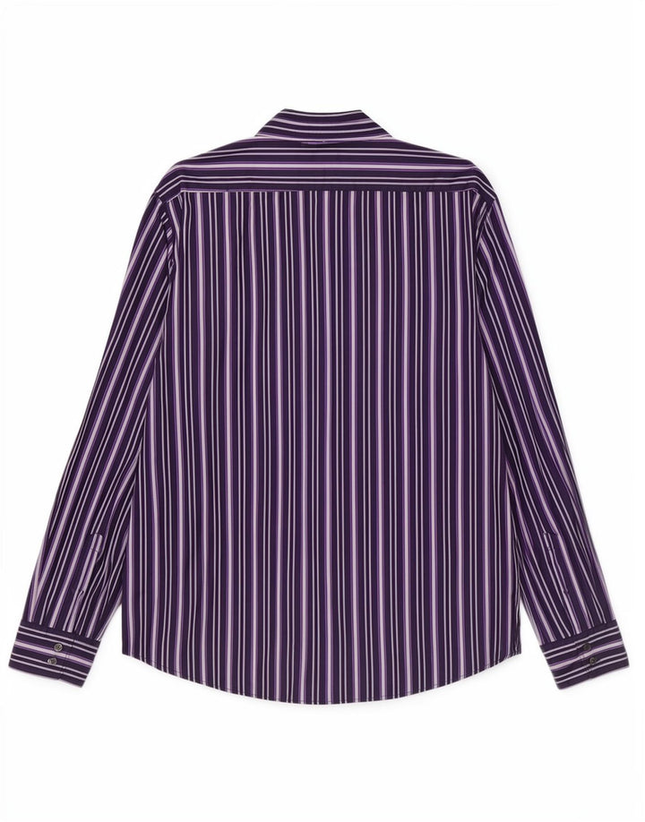 Hugo Boss Chemise Homme Large Violet Rayé Coton