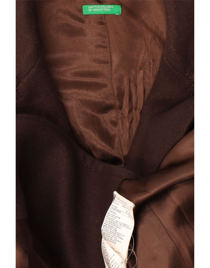 Benetton Pardessus Femme IT 44 Laine Marron Moyen