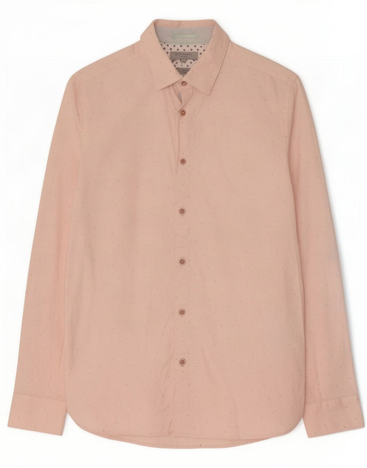 Ted Baker Chemise homme taille 3 coton tacheté rose moyen