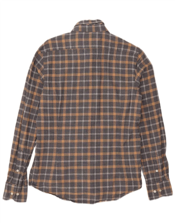 Massimo Dutti Chemise en flanelle pour homme Petit carreaux gris
