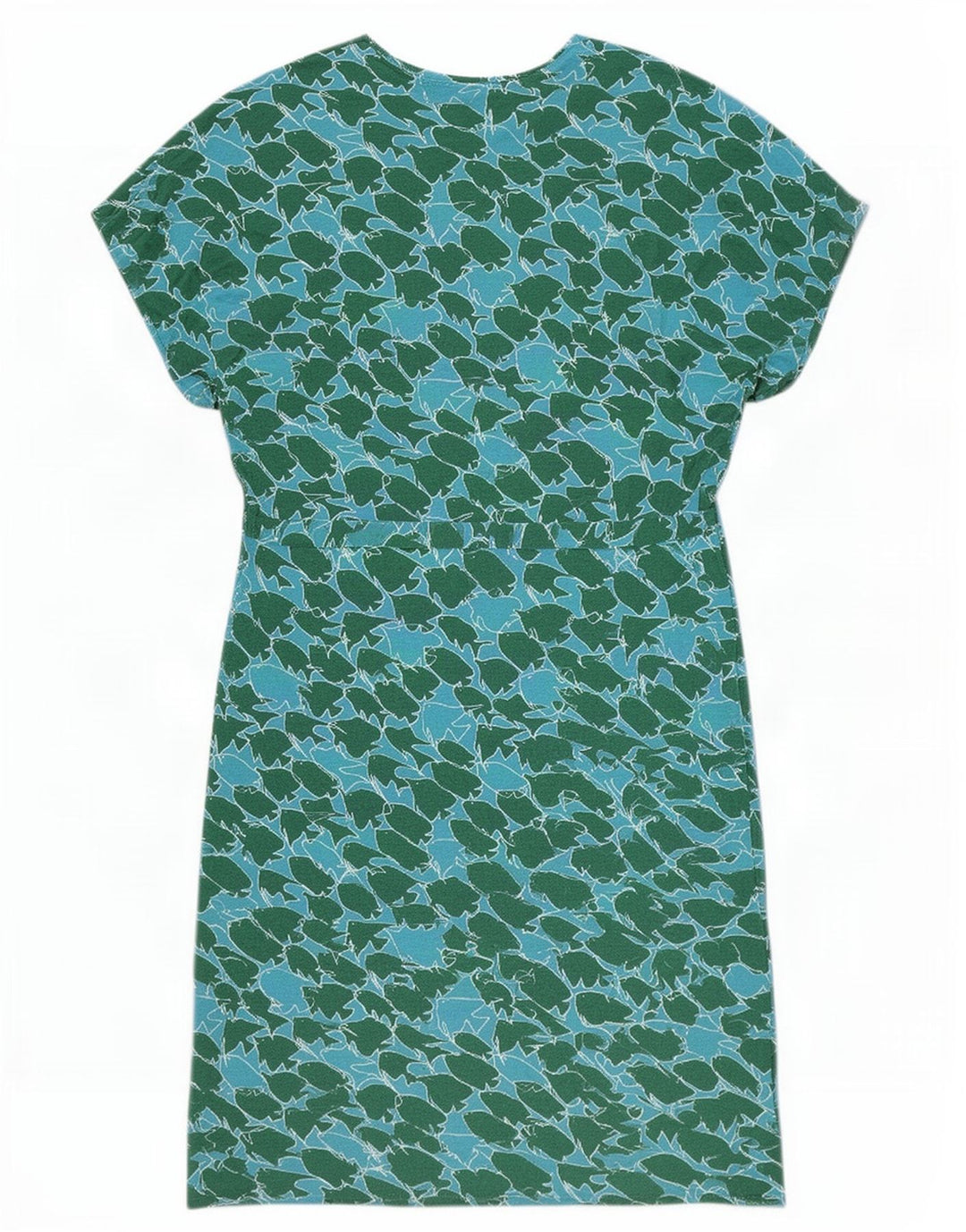Sundek Robe droite à motif abstrait pour femme UK 10 Petite Viscose Bleue