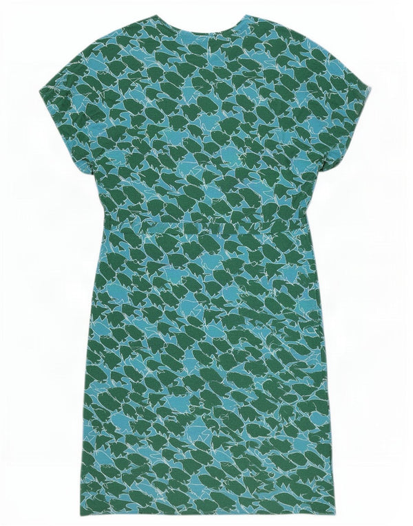 Sundek Robe droite à motif abstrait pour femme UK 10 Petite Viscose Bleue