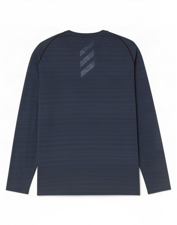 Adidas Hommes Aeroready Haut à manches longues Large Bleu marine à fines rayures