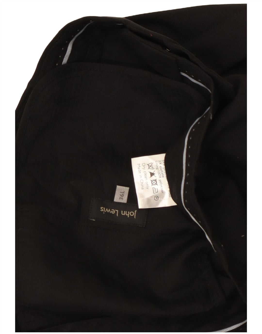 JOHN LEWIS Pantalon de Costume Droit Homme W36 L33 Noir Polyester