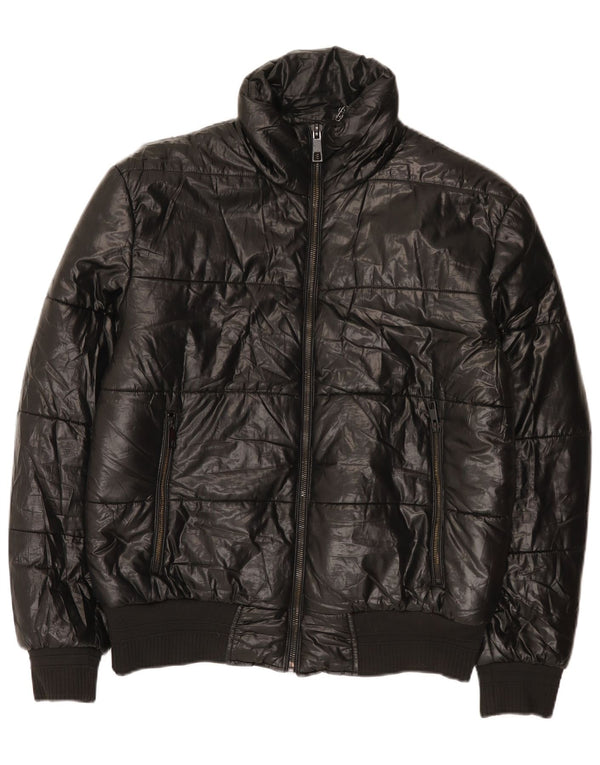 Zara Veste matelassée pour homme UK 40 Large Noir Polyester