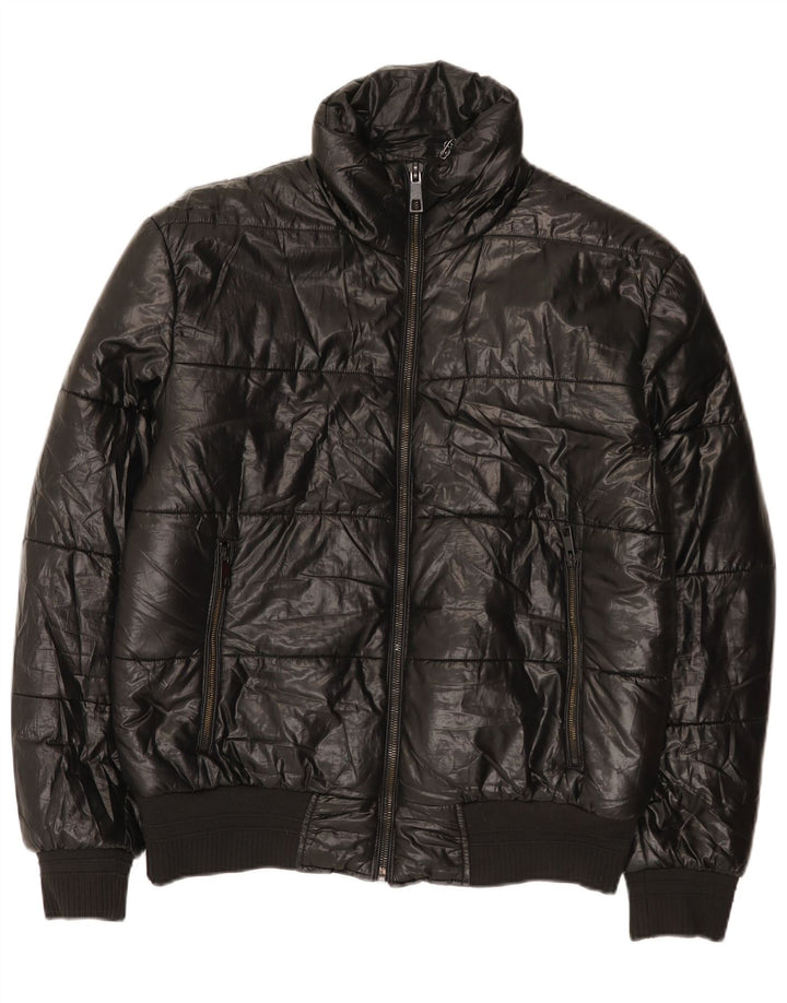 Zara Veste matelassée pour homme UK 40 Large Noir Polyester
