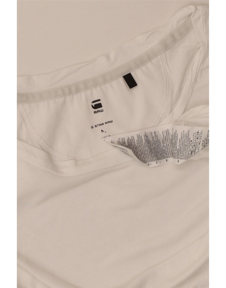 G-STAR Femme T-Shirt Top UK 14 Medium Blanc Viscose