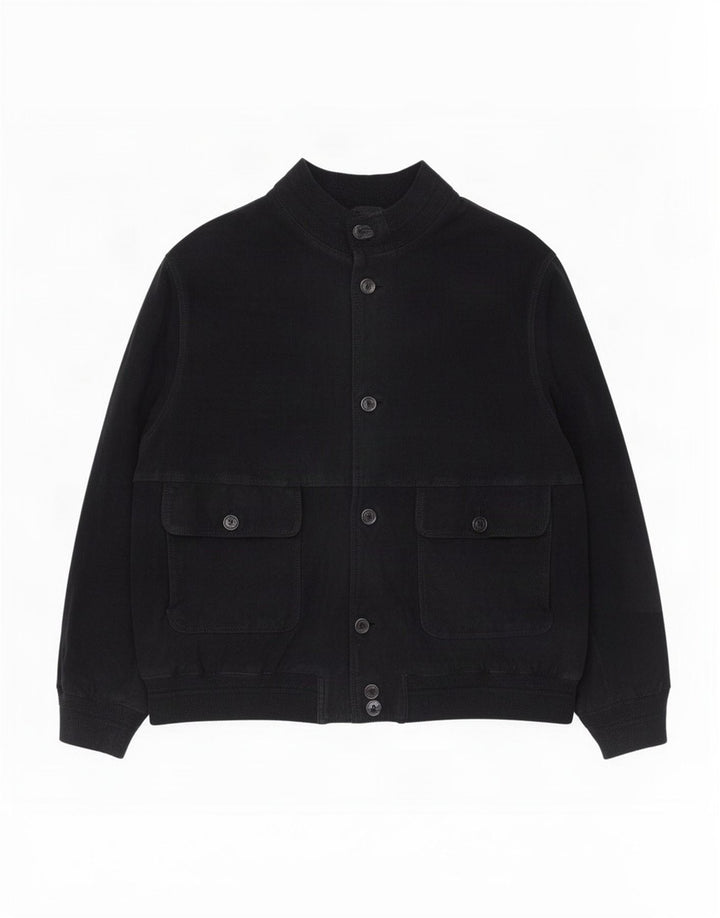 vintage Mens Suede Bomber Jacket UK 38 Moyen Noir