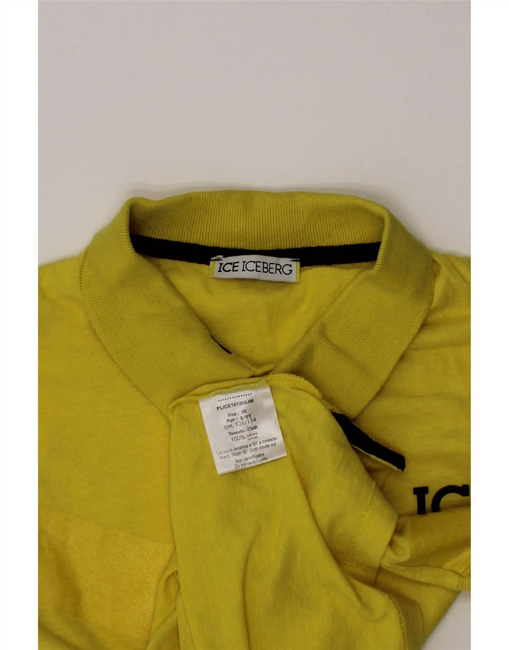 ICEBERG Polo Graphique Garçon 8-9 ans Coton Jaune Moyen