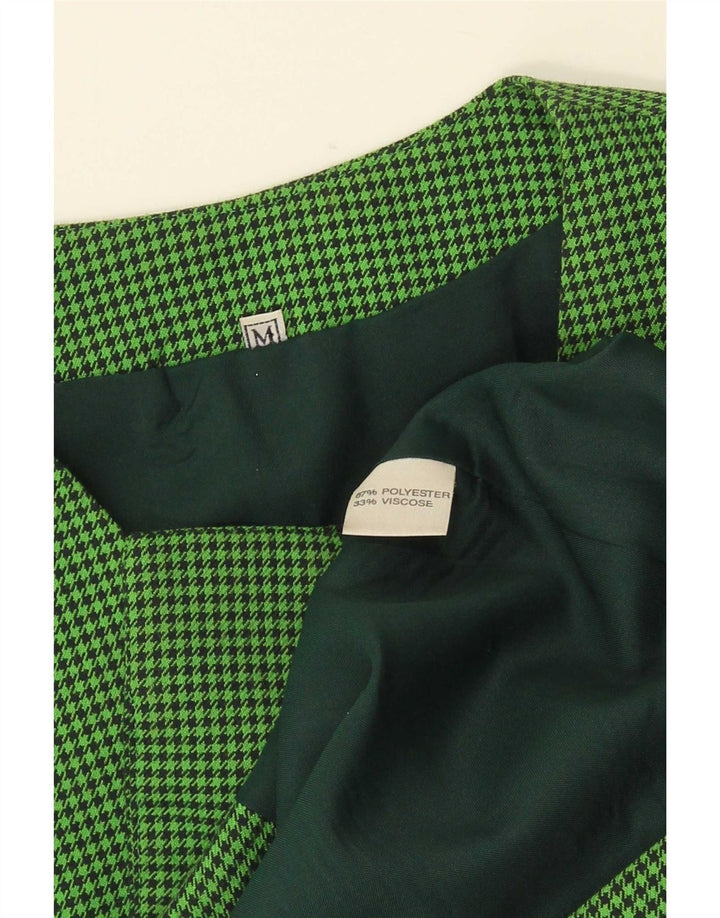 Veste blazer sans manches femme vintage UK 12 pied-de-poule vert moyen