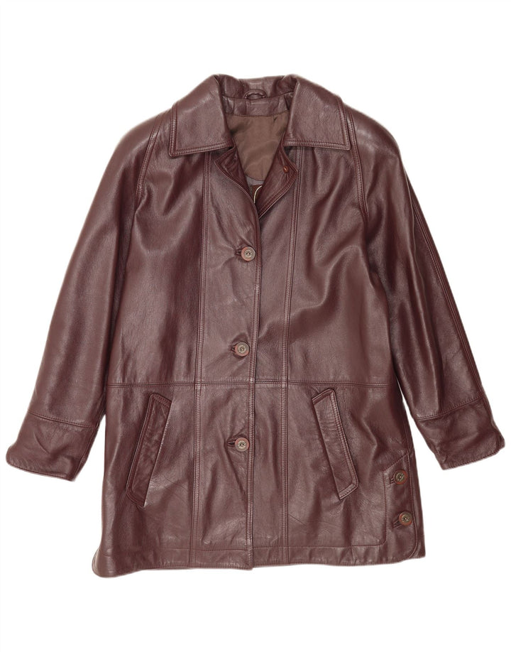 Manteau en cuir femme vintage IT 44 Marron moyen