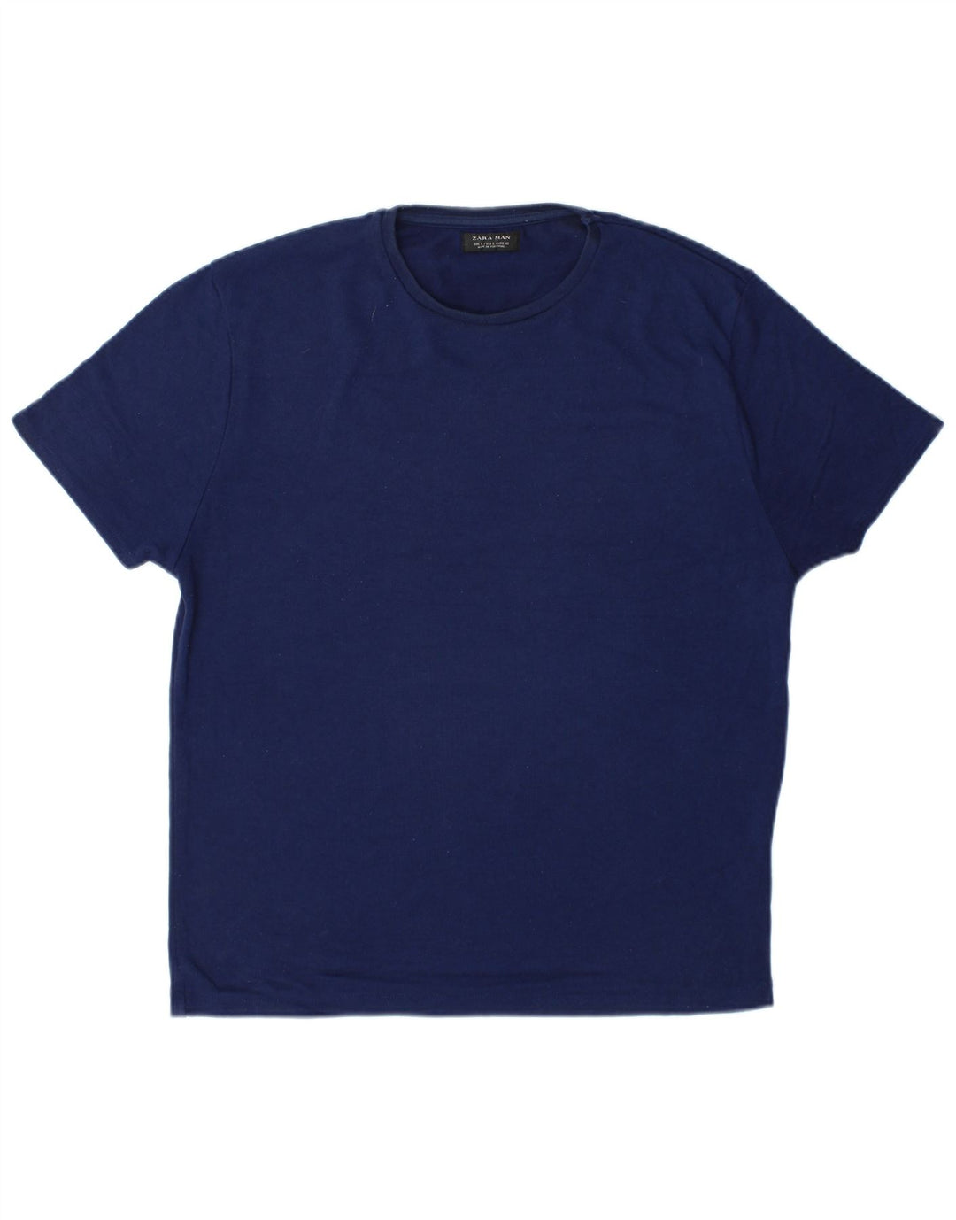 Zara Homme T-Shirt Top Large Bleu Marine Polyester