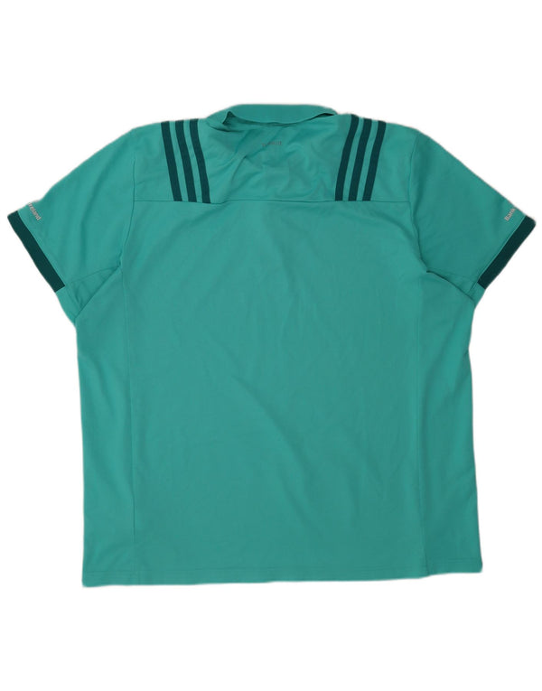Adidas Polo Munster Rugby pour homme 2XL Turquoise Colorblock Polyester
