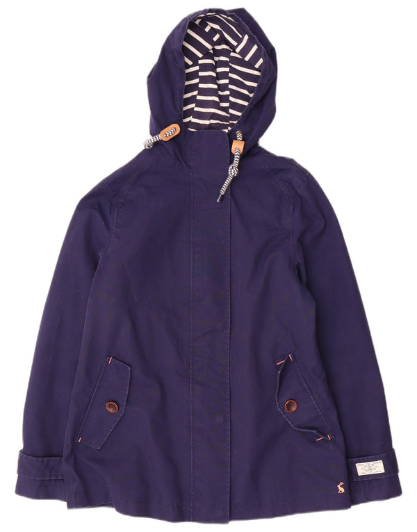 Joules Veste de pluie à capuche pour femme UK 10 Small Bleu marine Coton