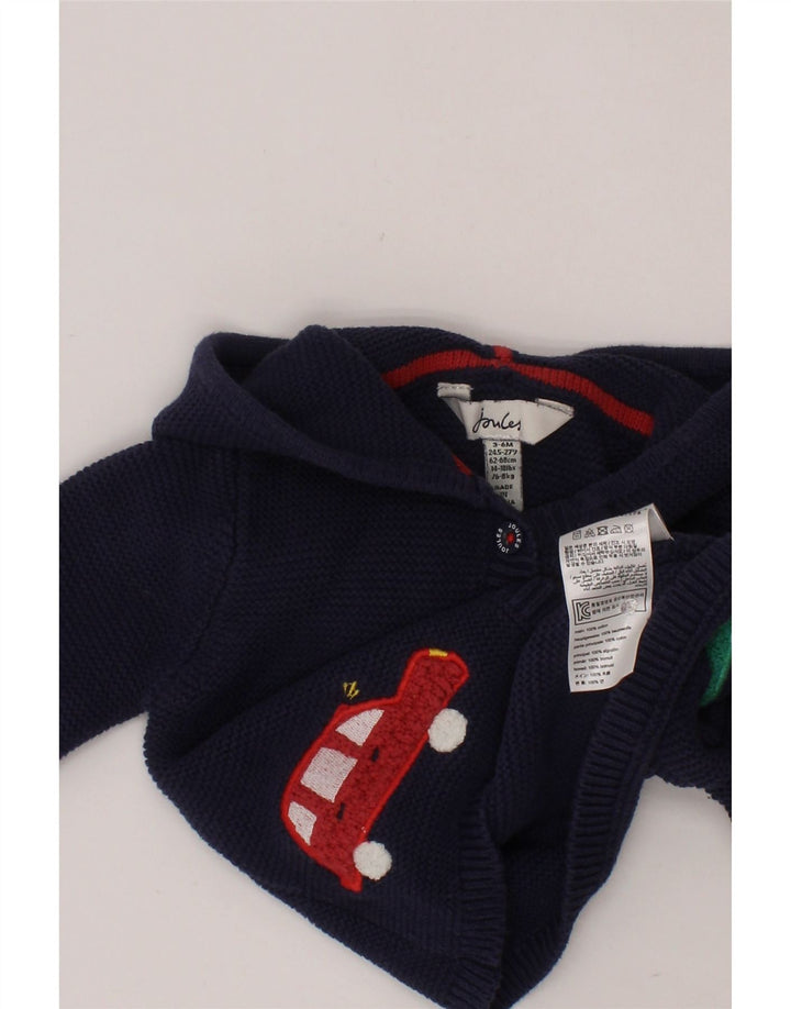 JOULES Cardigan à capuche graphique pour bébé fille 3-6 mois Bleu marine