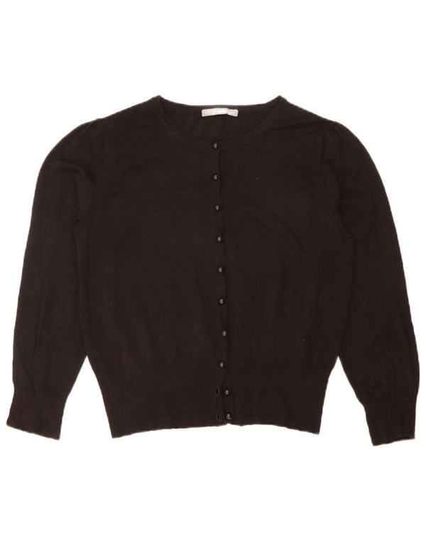 Marks & Spencer Pull cardigan court pour femme UK 14 Large Viscose noire