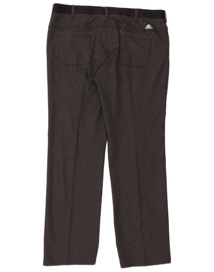 Adidas Pantalon décontracté droit pour homme W38 L34 Gris Polyester