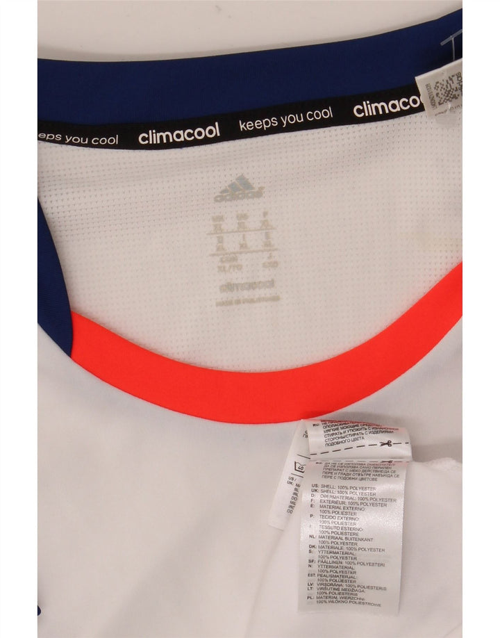 Adidas Hommes Climacool T-Shirt Top XL Blanc Colorblock Polyester