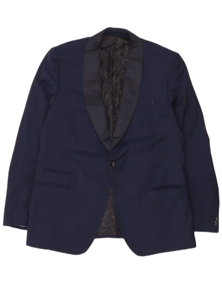 Marks & Spencer Veste blazer longue coupe slim pour homme UK 44 XL Bleu marine