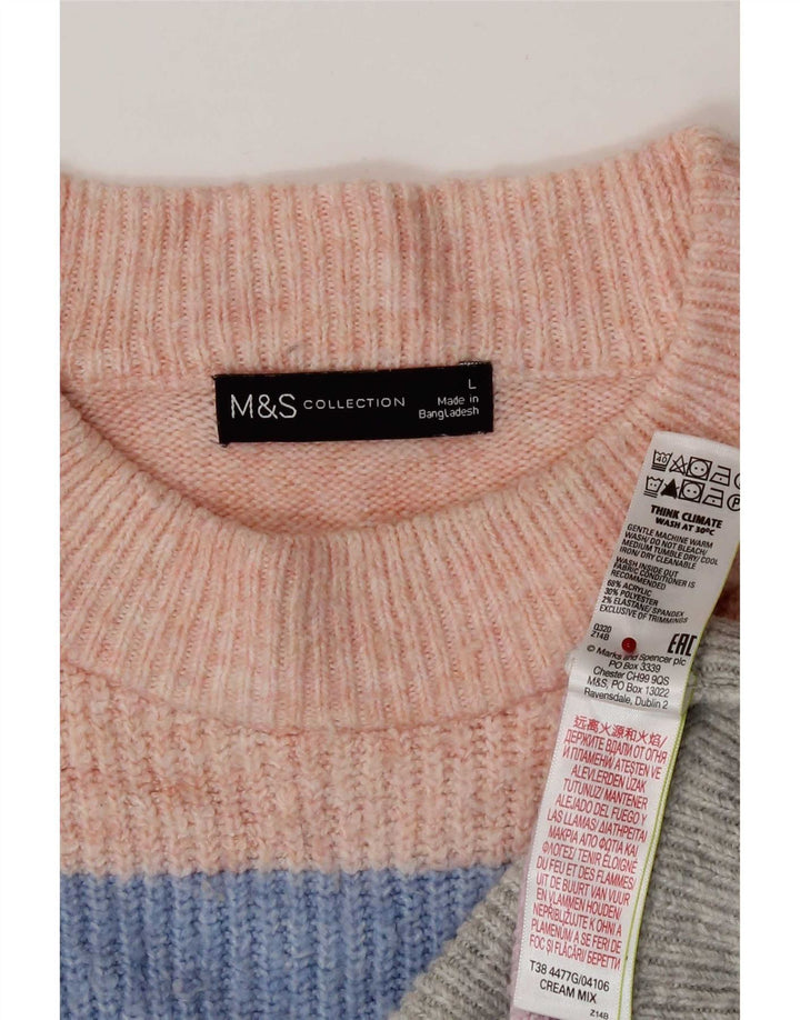 Marks & Spencer Pull ras du cou pour femme UK 16 Large Multicolore