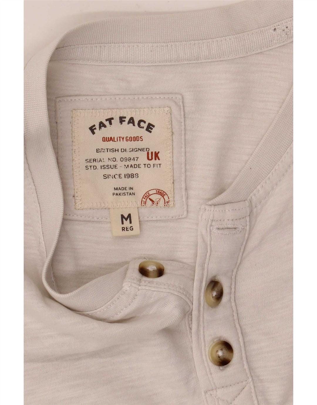 Fat Face T-Shirt Homme Haut Moyen Blanc Moucheté