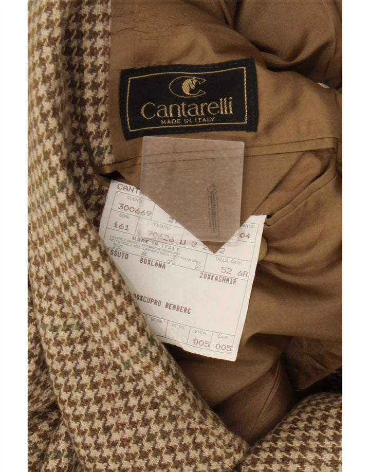 Cantarelli Veste blazer 2 boutons pour homme IT 52 XL Laine pied-de-poule marron