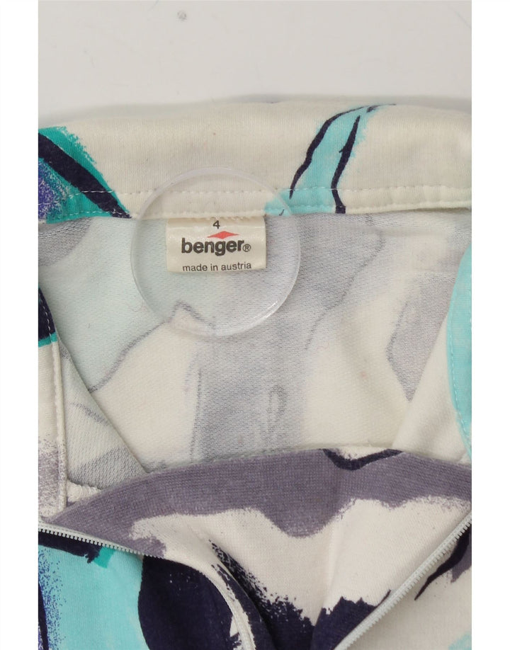 BENGER Haut à manches longues et col zippé pour homme Motif abstrait Multicolore