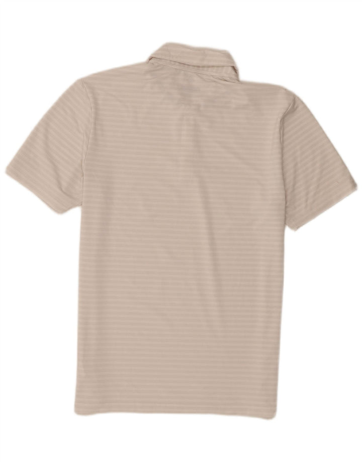 Adidas Polo de golf pour homme en polyester à rayures blanches moyennes