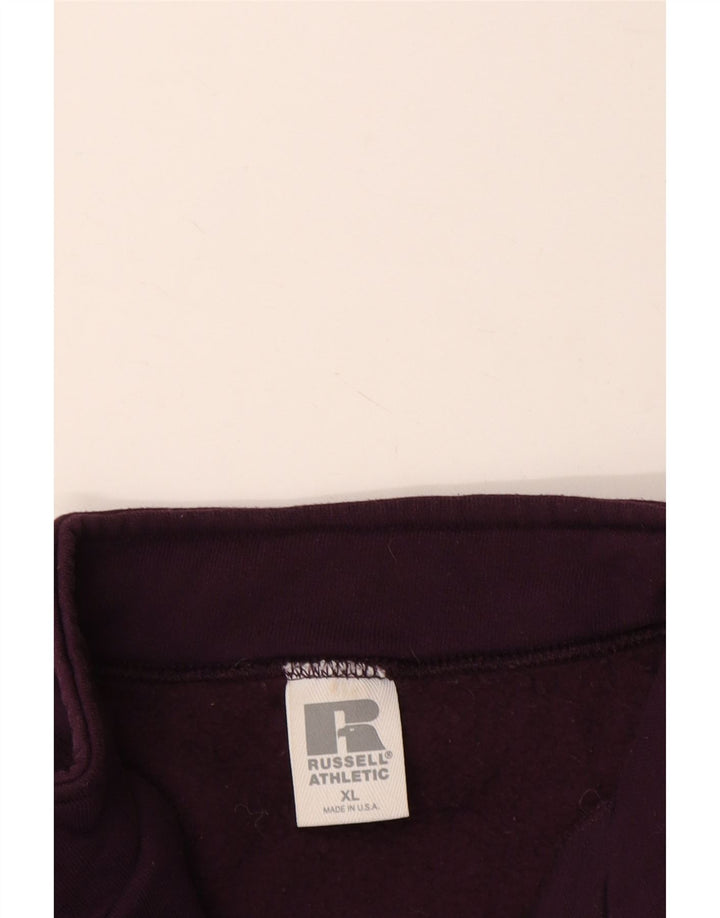 Russell Athletic Sweat-shirt à col zippé pour femme UK 18 XL Coton marron