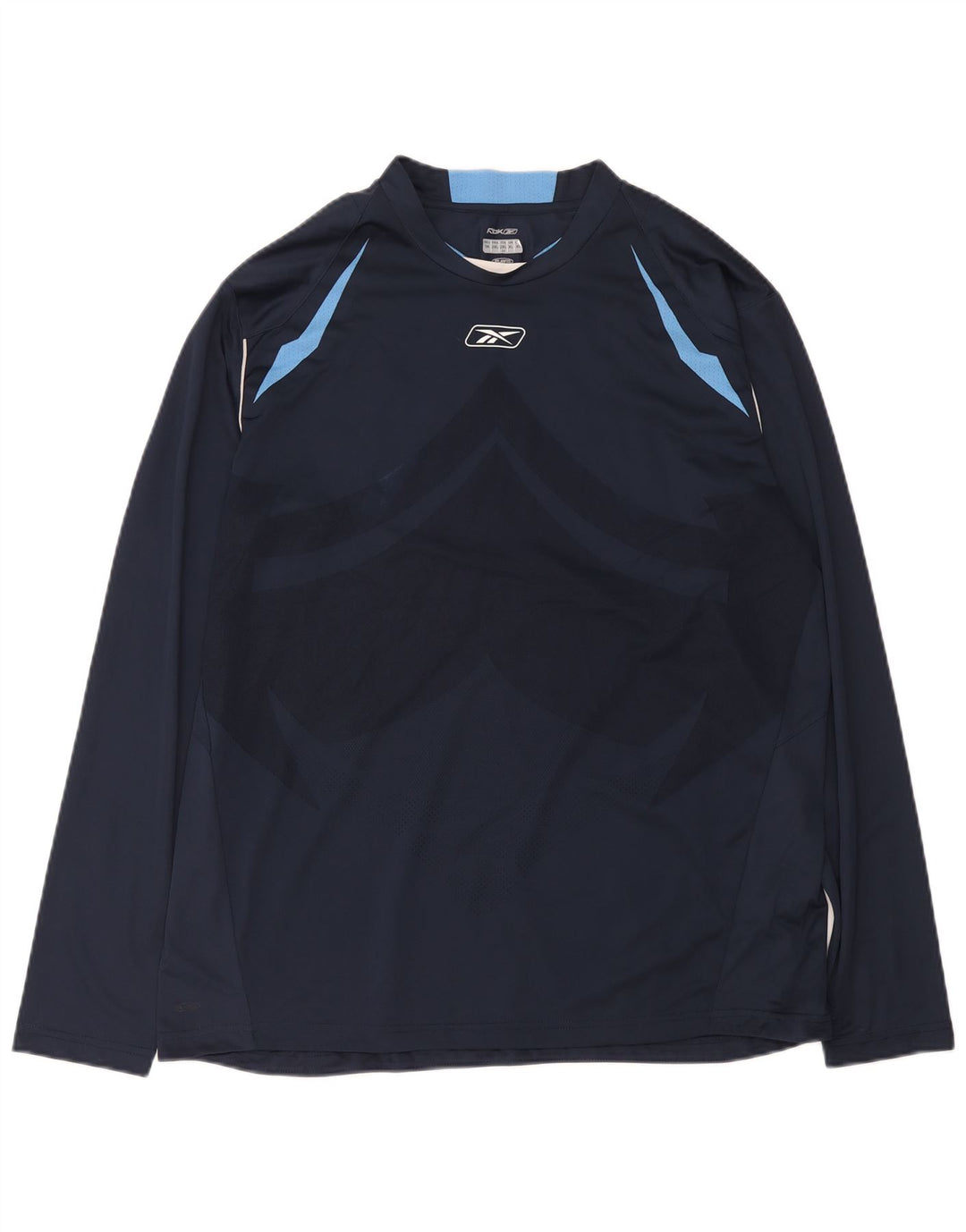 Reebok Haut à manches longues pour hommes XL Bleu marine Colorblock Polyester